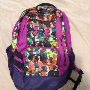Under Armour Purple & Multicolor Geometric Backpack